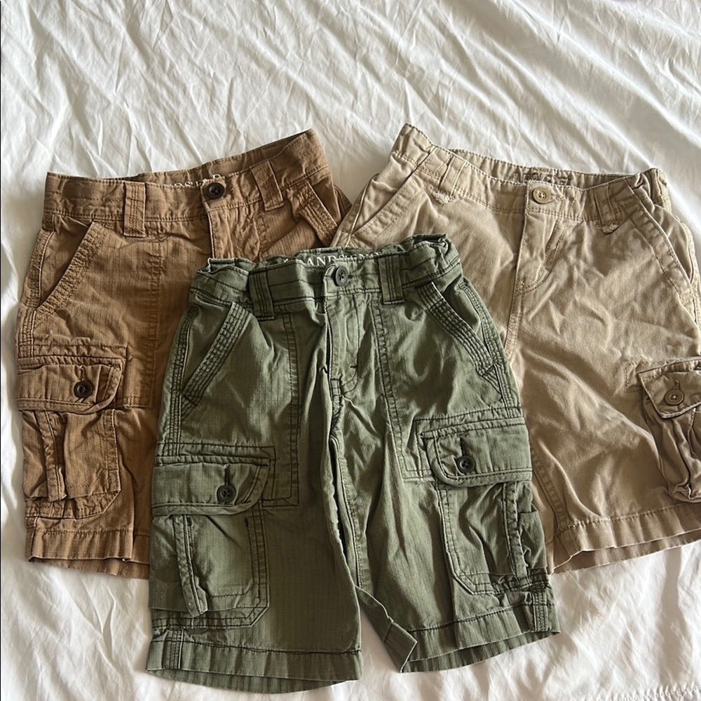 Lands' End Casual Cargo Shorts Green and Brown